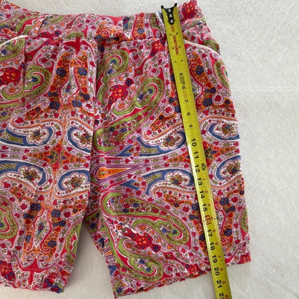 Peter Millar Womens Paisley Print Shorts‎ Red Green Blue Multi Color Size 8